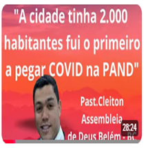 Primeiro a pegar [COVID] em uma Cidade de 2.000 habitantes na época da PANDEMIA. Testemunha Pastor.